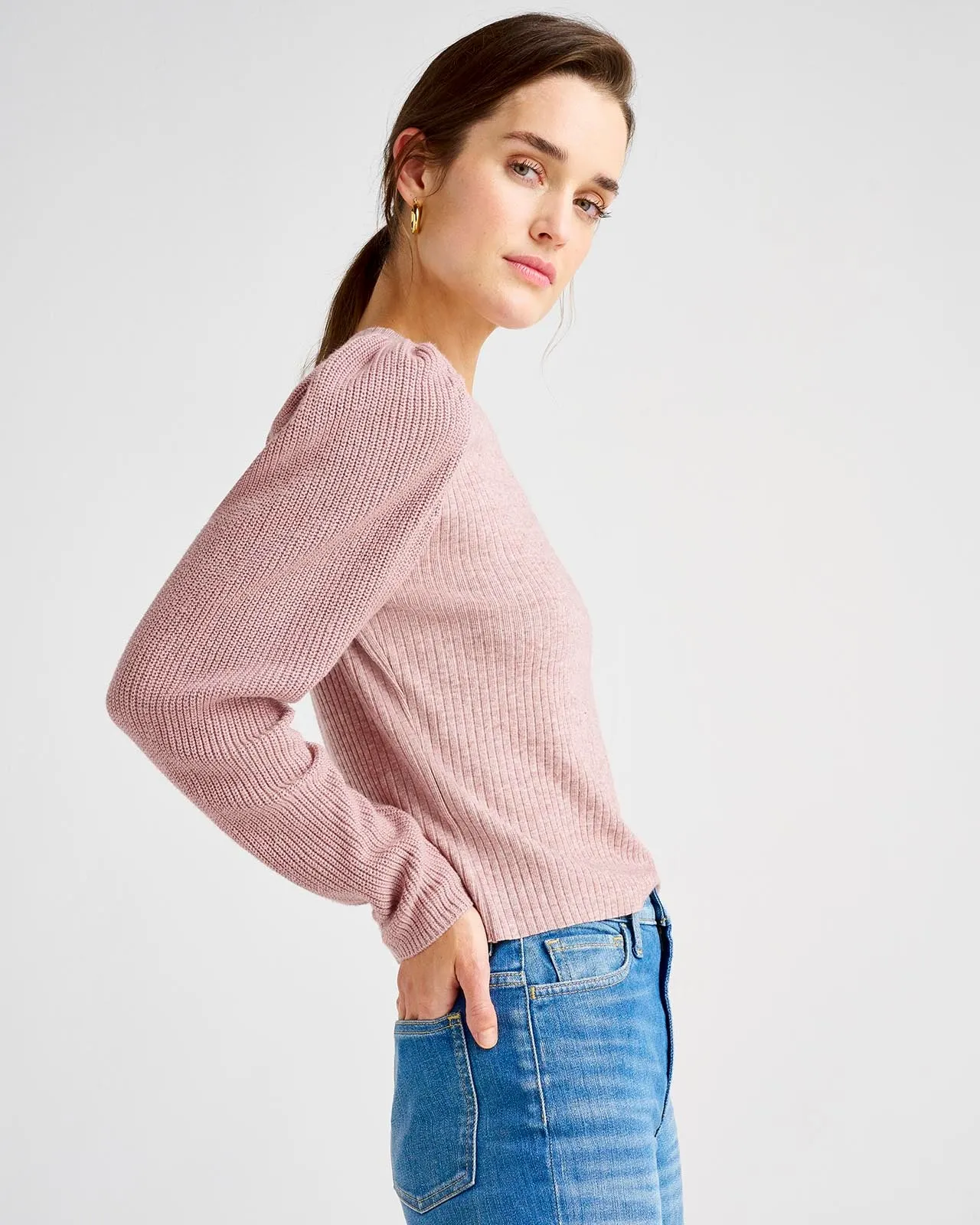 London Rib Puff Sleeve Top