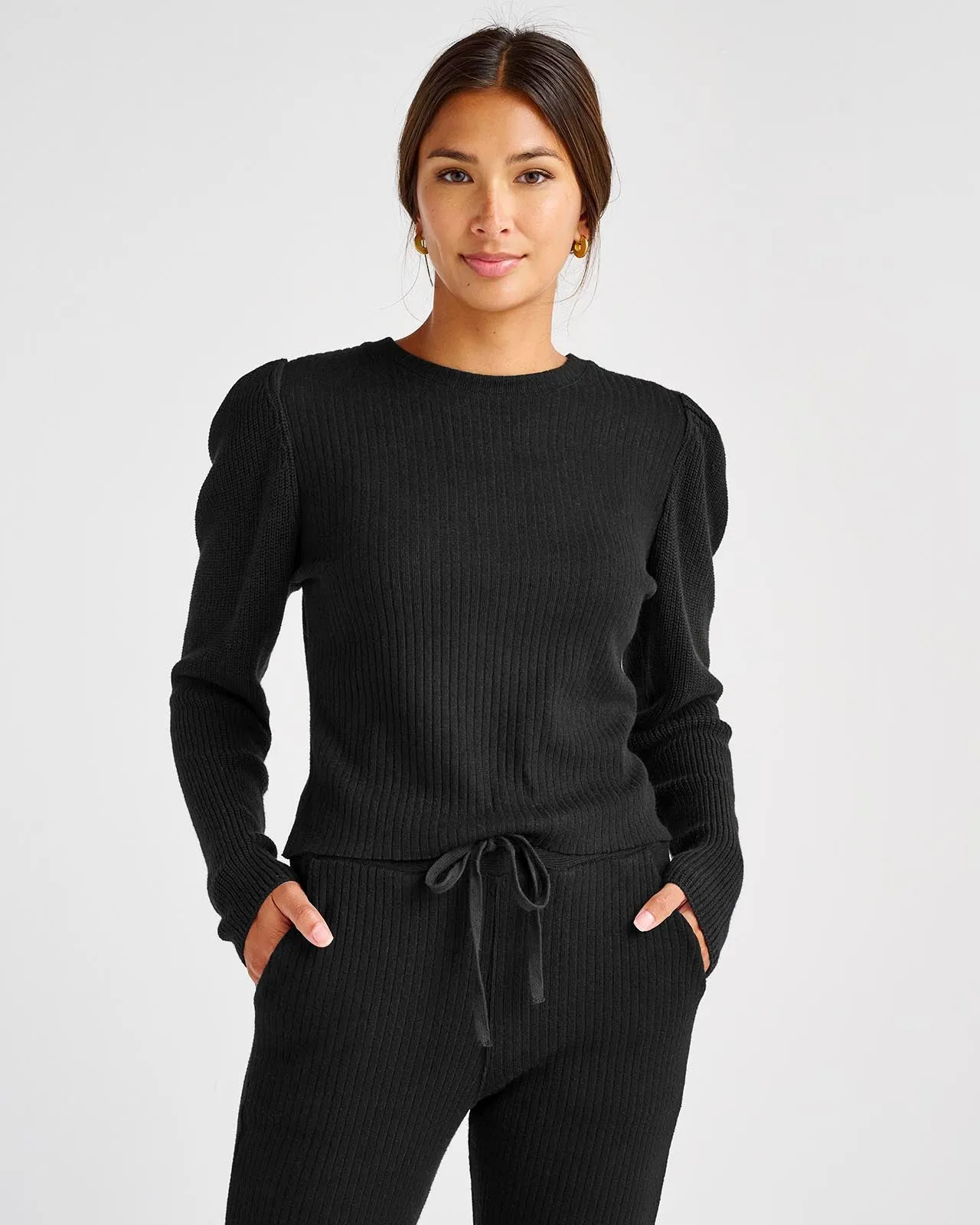 London Rib Puff Sleeve Top