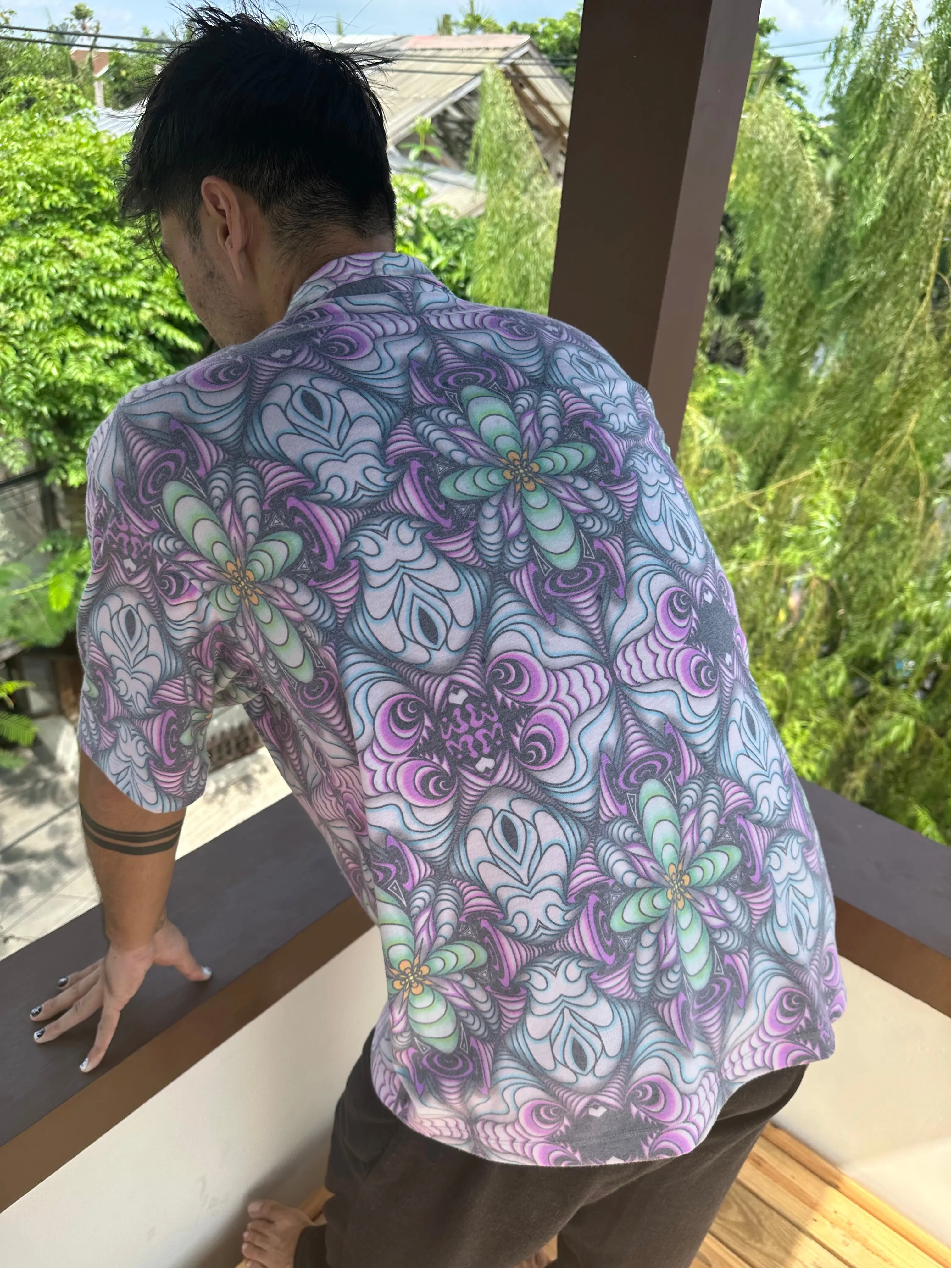 Lost in Mexico Collared Shirt - Mushrooms artwork by Matty