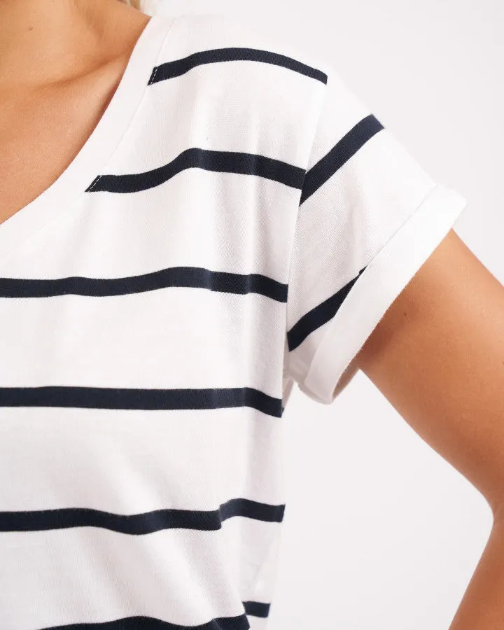 Manly Stripe Vee Tee