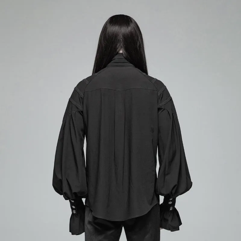 Men's Goth Ruffles Shirts With Mandarin Sleeves