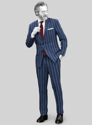 Napolean Zole Stripe Blue Wool Suit