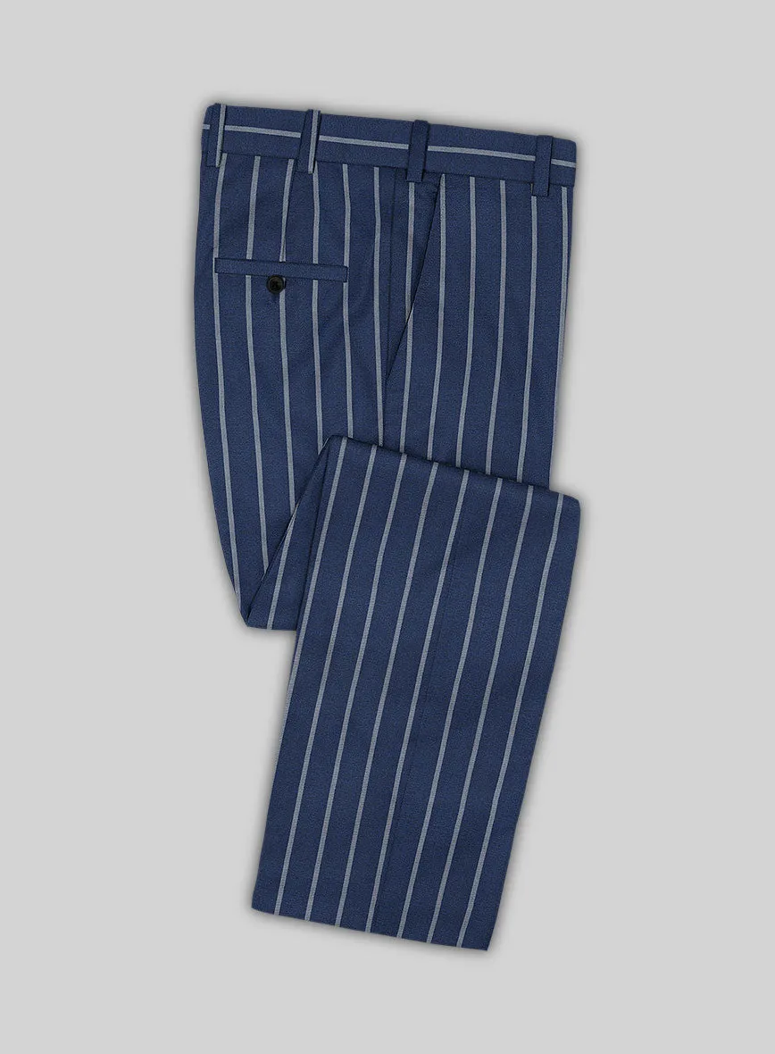 Napolean Zole Stripe Blue Wool Suit