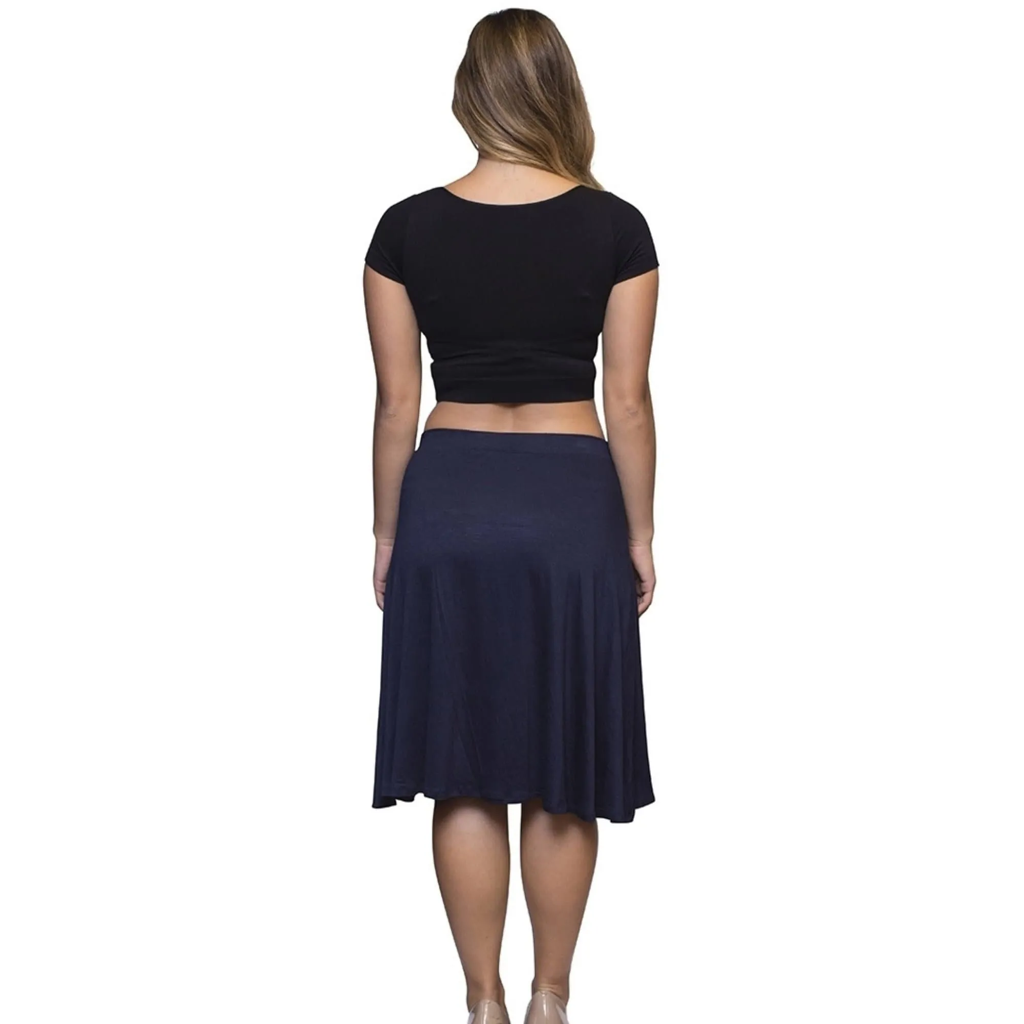 Navy Blue Plus Size A-Line Skirt, Sexy Skirt,  3X Plus Size Skirt, Knee Length Navy Skirt, 2X Plus Size Skirt, Flowy Skirt