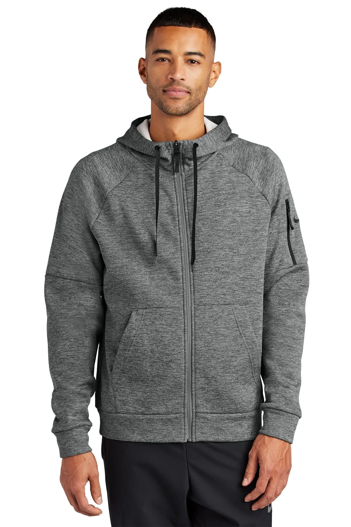 Nike Therma-FIT Pocket ZipUp Custom Hoodies, Charcoal Heather