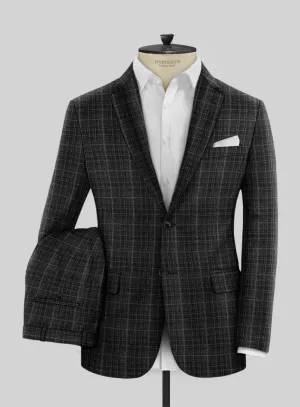 Noble Nicolas Black Wool Silk Linen Suit