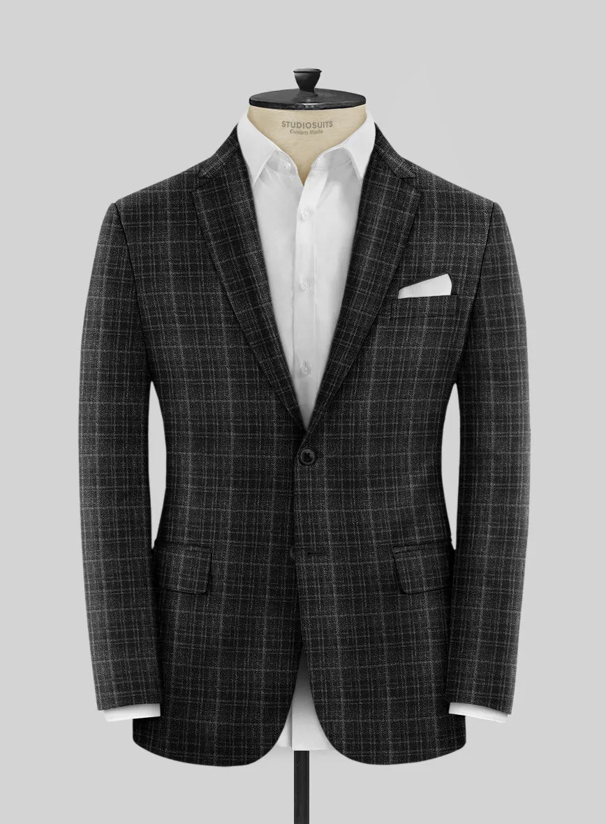 Noble Nicolas Black Wool Silk Linen Suit