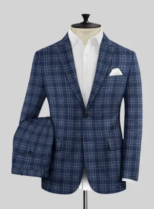 Noble Sandro Blue Wool Silk Linen Suit