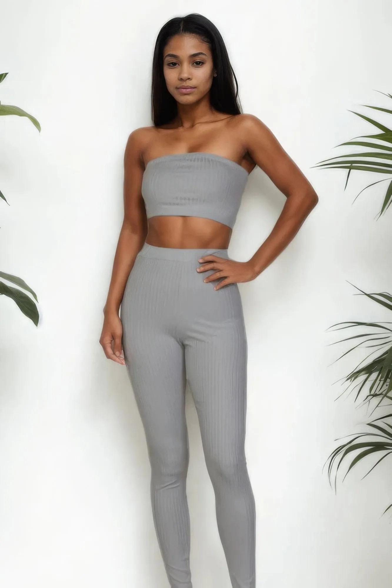 Ribbed Tube Top & Leggings Set