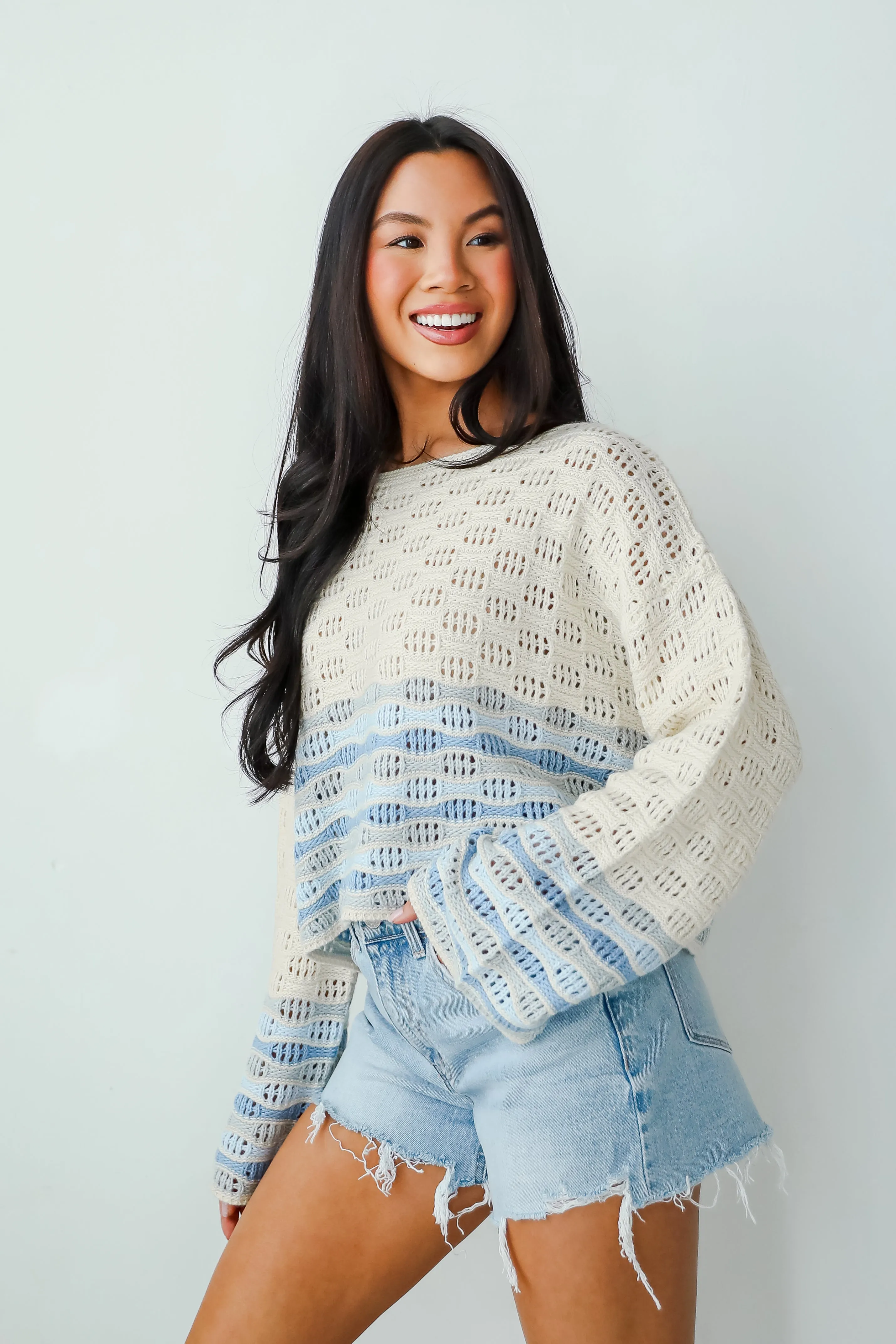 Serene Aesthetic Ivory Crochet Top