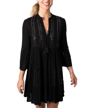 Short Babydoll Embroidered Tunic Dress