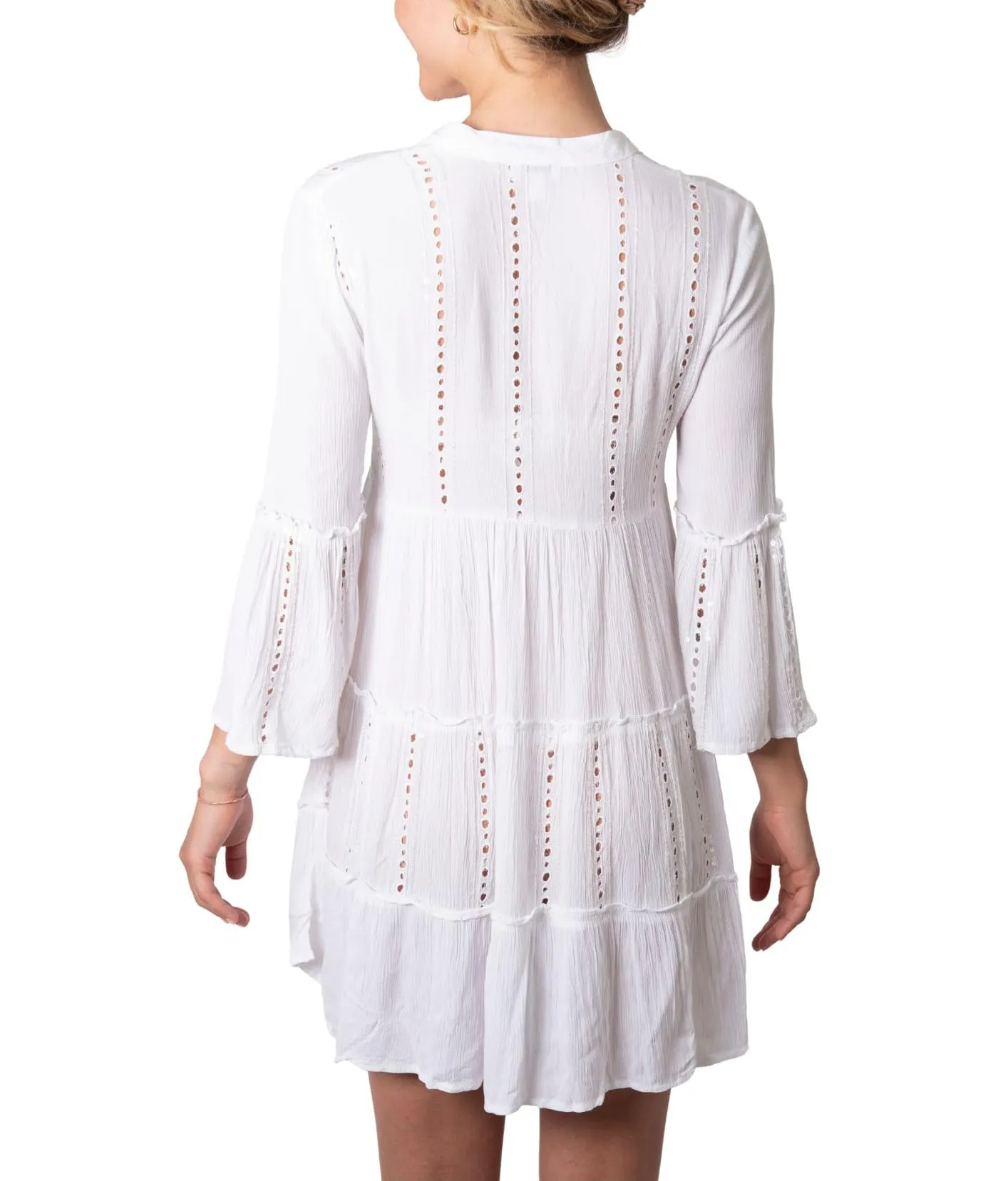 Short Babydoll Embroidered Tunic Dress