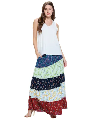 Skirt Ruffled Floral Multi Color