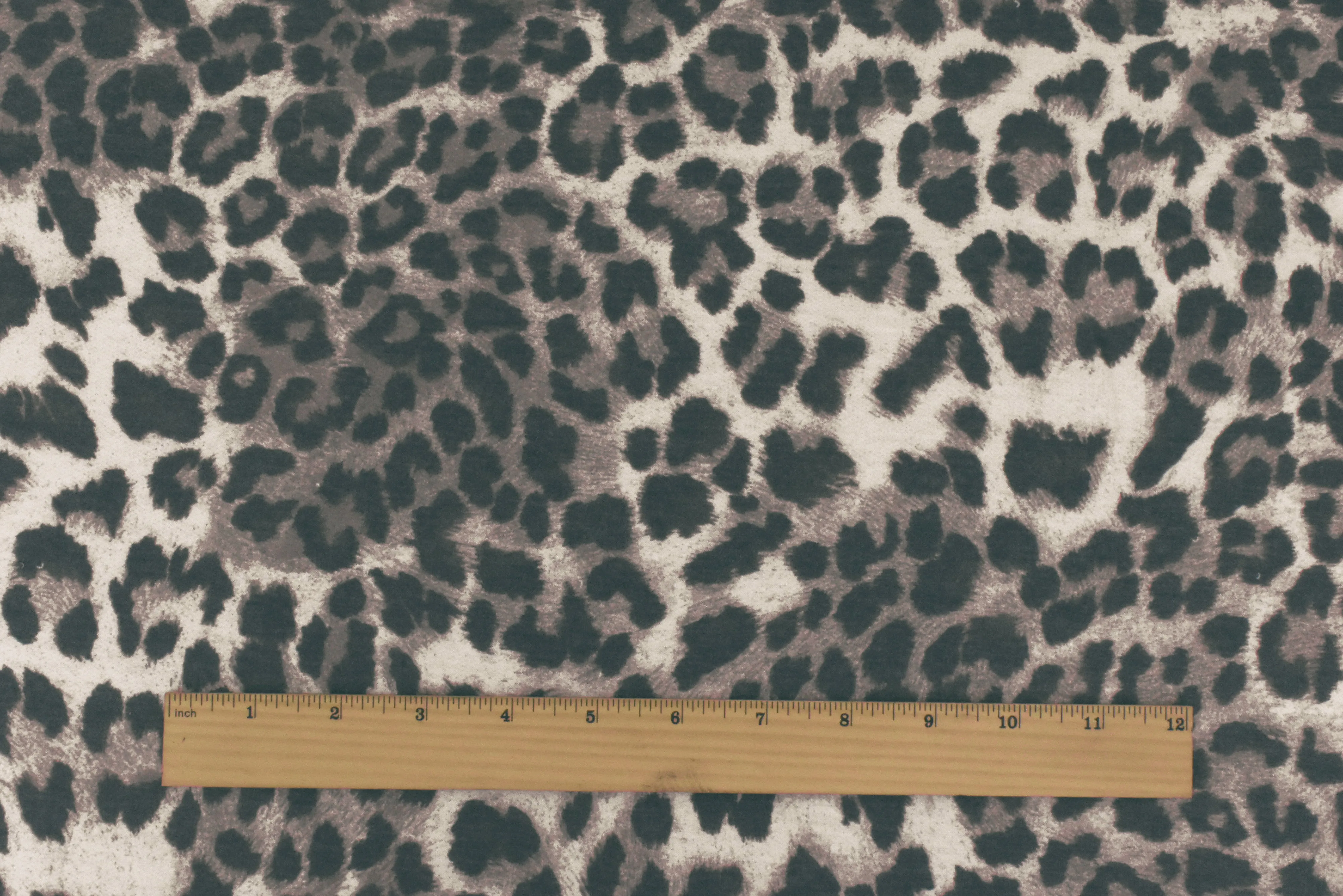 Taupe-Black-Beige Cheetah Print Stretch Poly Baby French Terry Knit Fabric