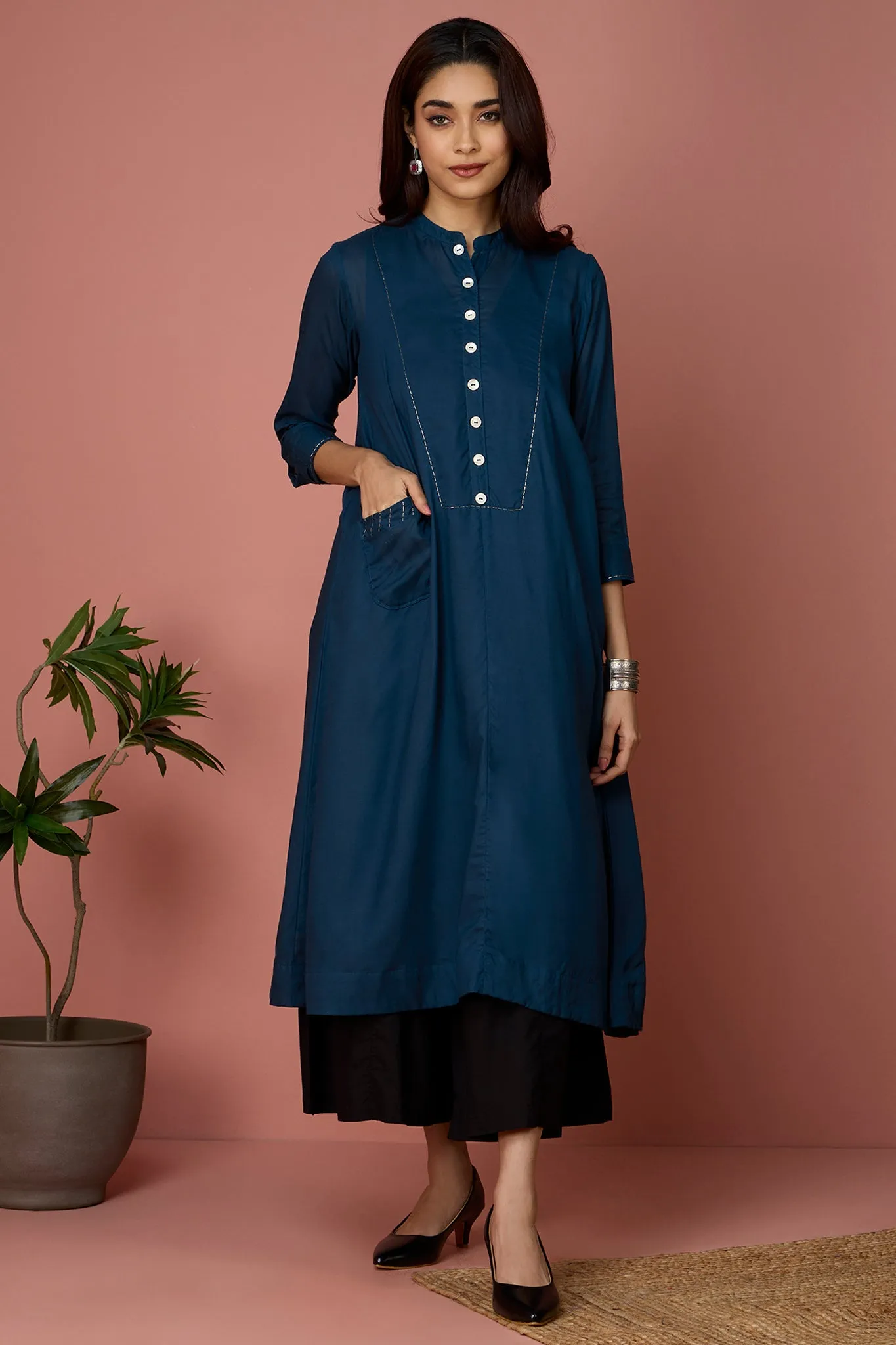 tunic dress - Opulent Peacock & Blue Symphony