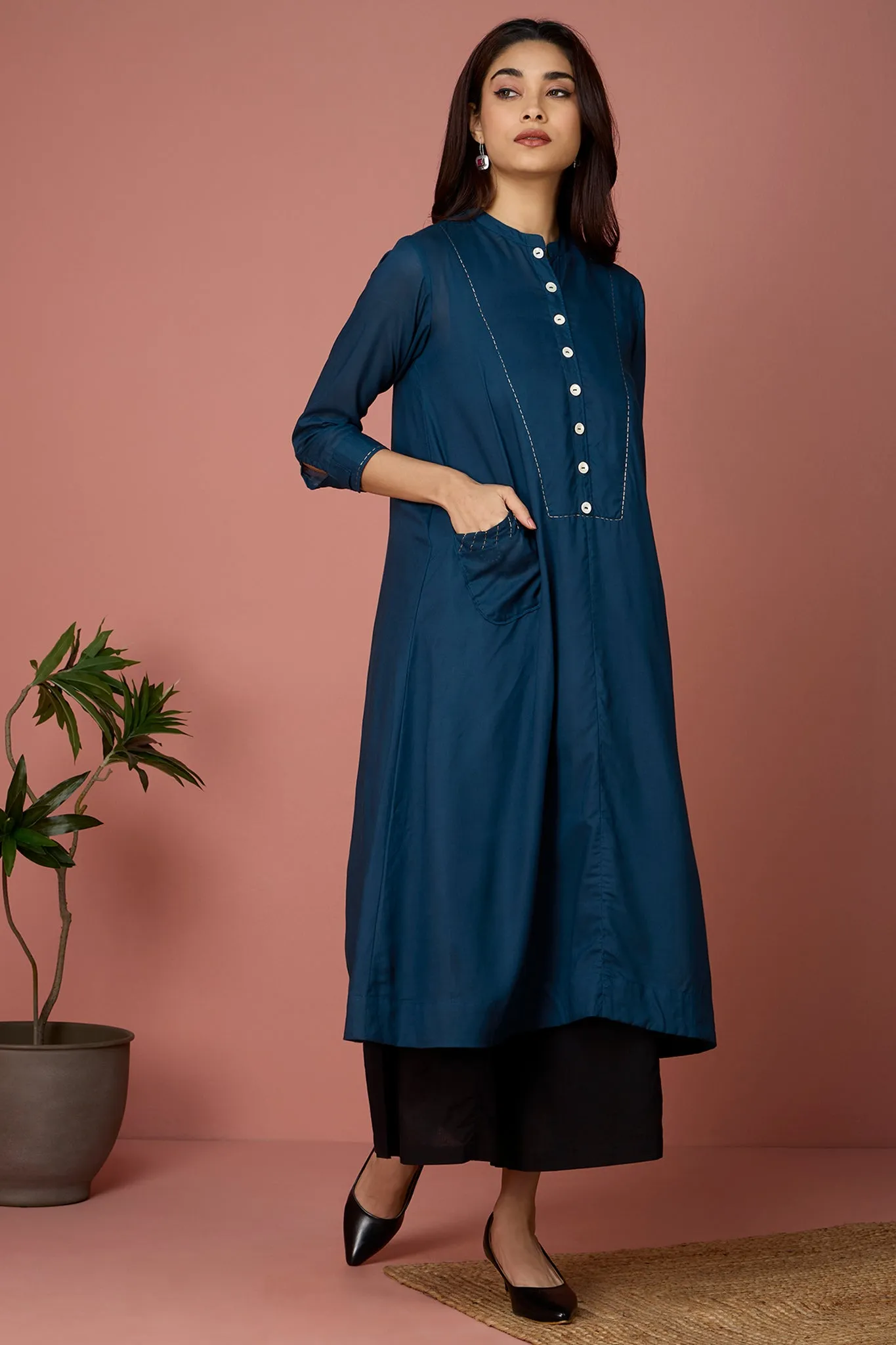 tunic dress - Opulent Peacock & Blue Symphony