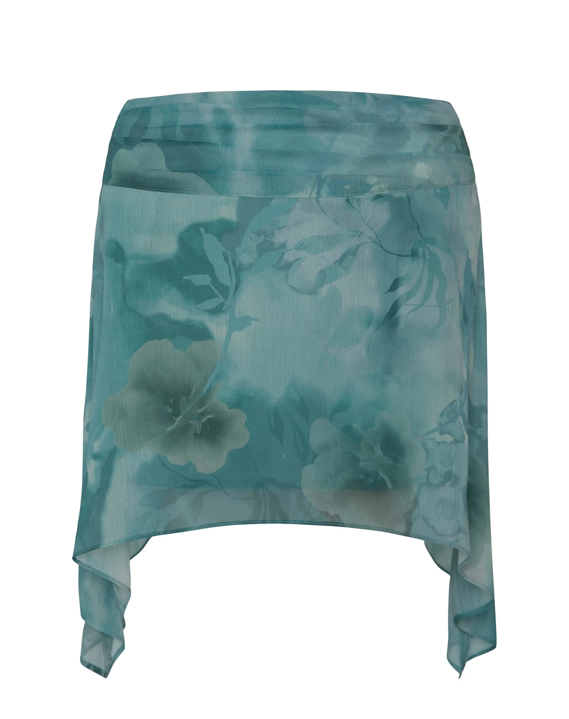 Tyler Mini Skirt in Watercolour Floral Blue