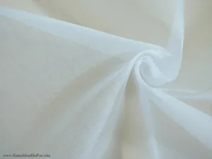 White 100% finlay 120x 120 count cotton organdy medium stiff fabric 44" wide [10163]