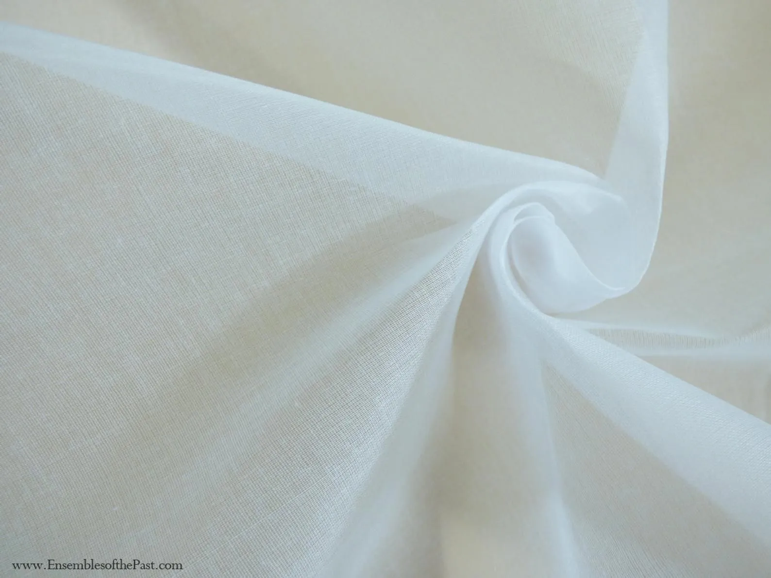 White 100% finlay 120x 120 count cotton organdy medium stiff fabric 44" wide [10163]